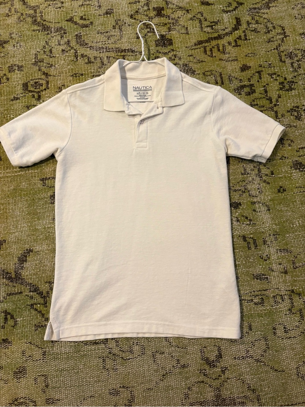 Nautica Boys XL Short Sleeve Polo in White